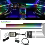 64 Colors RGB Symphony Car Ambient Light 6/10/18 in 1 Interior Acrylic LED Strip Light Decoration Atmosphere Lamp By APP Control - Image 11