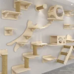 1PC Cat Tree Wall Mounted Cat Shelves Scratching Post for Cat Jumping Platform and Cat Hammock Rope Ladder Wall Wooden Furniture - Image 5