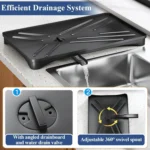 Dish Drying Rack for Kitchen Counter Large Dish Rack with Drainboard Rustproof Dish Drainer with Utensil Holder for Sink - Image 4