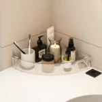 Fashion Rack Multi-Layer Transparent Bathroom Shelf Washbasin Storage Trolley Easy-Move Corner Space-Saving Toilet Rack - Image 5