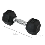 Homcom 6kg Dumbbell Set with Metal Connecting Bar and Hexagonal Head Weight Set 12kg Total for Training - Image 2