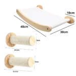 1PC Cat Tree Wall Mounted Cat Shelves Scratching Post for Cat Jumping Platform and Cat Hammock Rope Ladder Wall Wooden Furniture - Image 13