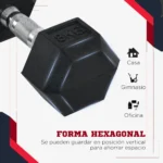 Homcom 6kg Dumbbell Set with Metal Connecting Bar and Hexagonal Head Weight Set 12kg Total for Training - Image 4